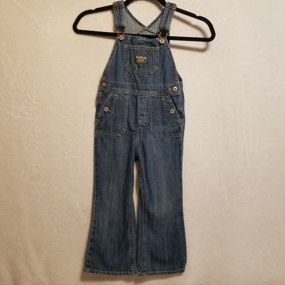 Oshkosh Bgosh 4T Overalls Vestbak 100% Cotton Denim Full Length Vtg 90s